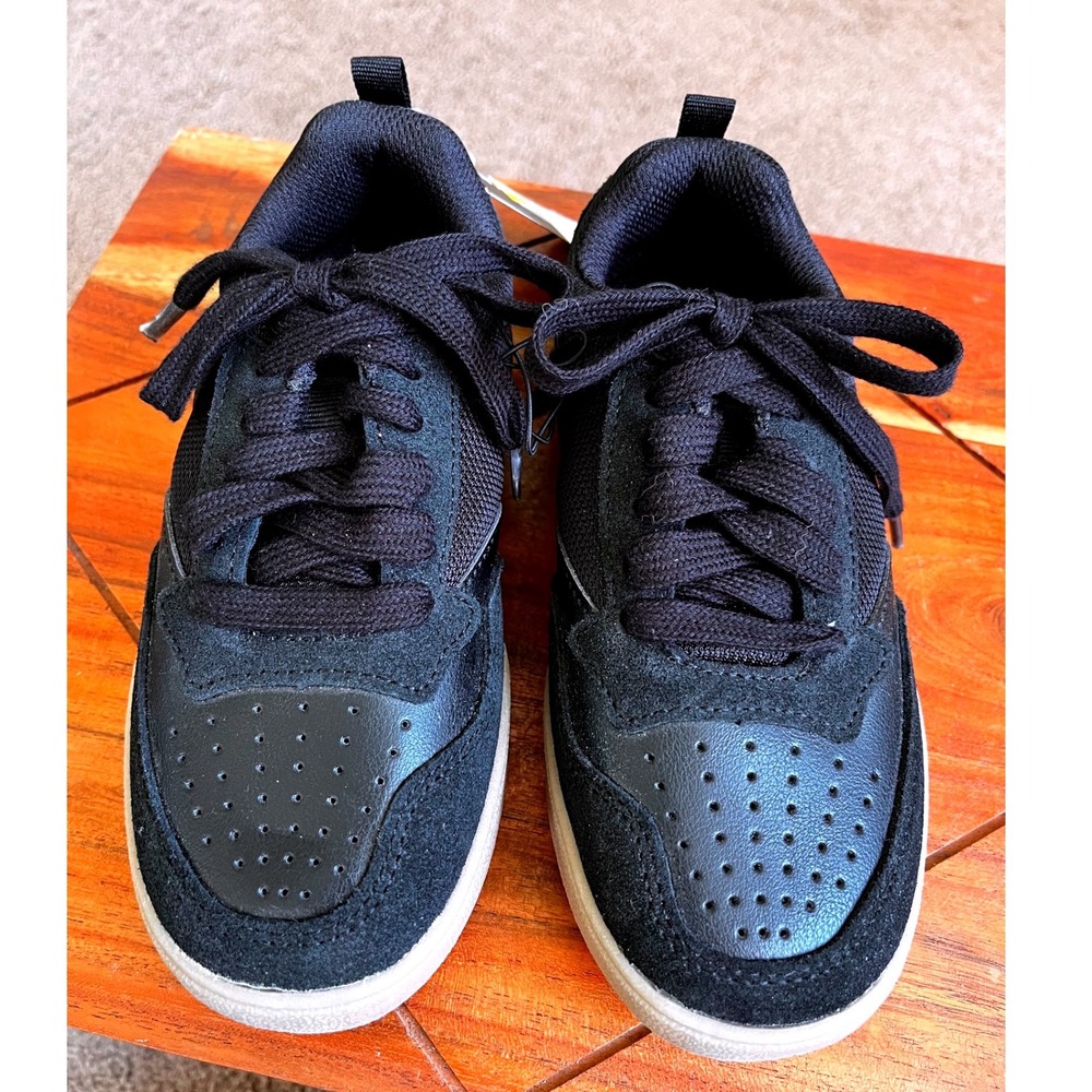 Art Class Kids Black Low Top Sneakers Lace Up Mixed Media Shoes Size 13 NEW